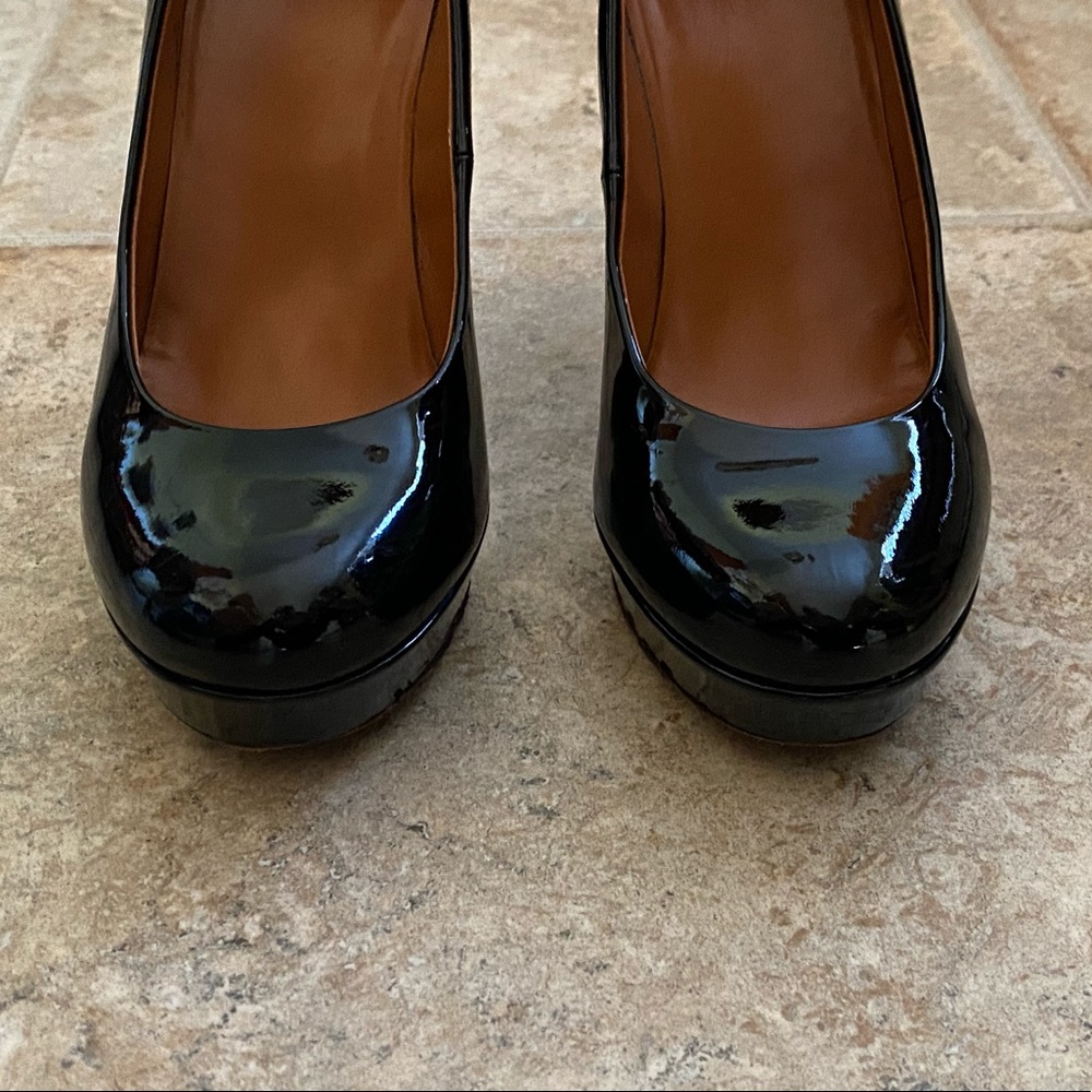 ❌❌❌ SOLD ❌❌❌GUCCI BETTY Black patent leather platform pumps EUC size 8/38 - Picture 3 of 12